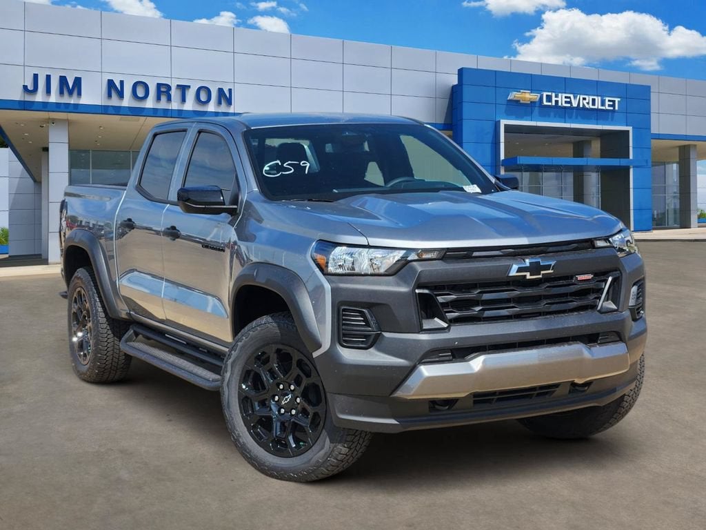 2026 Chevrolet Colorado Trail Boss in Sterling Gray Metallic — front three-quarter view