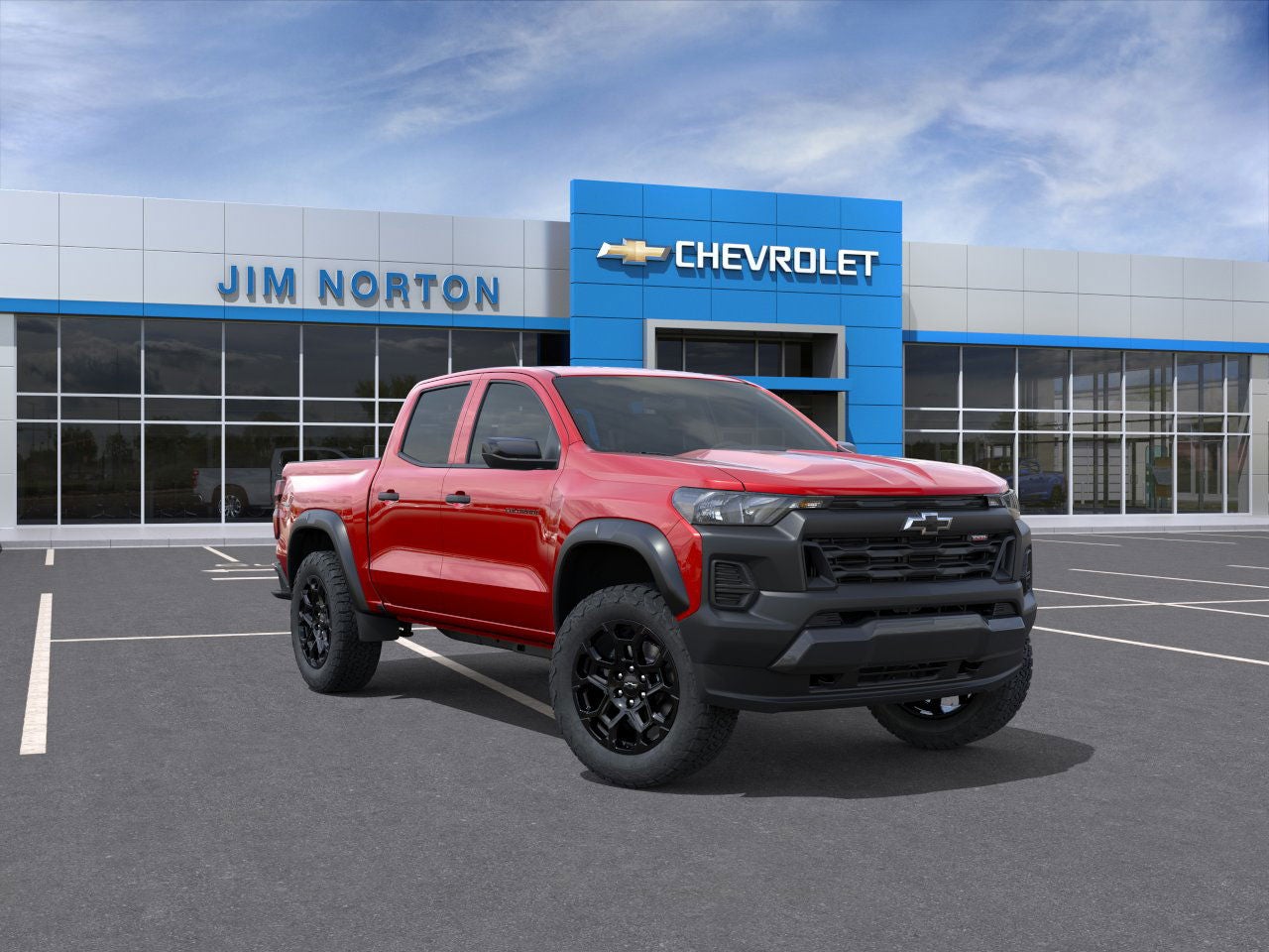2026 Chevrolet Colorado Trail Boss in Radiant Red Tintcoat — front three-quarter view