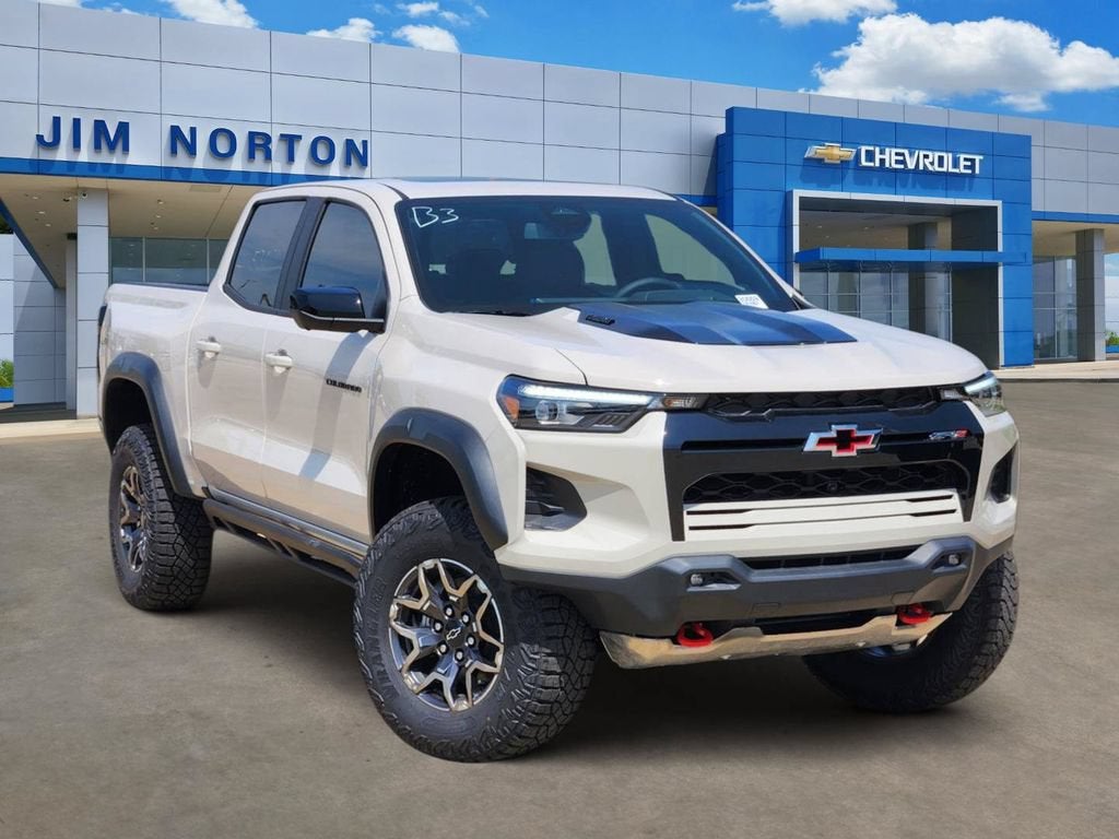 2026 Chevrolet Colorado ZR2 in White Sands — front three-quarter view