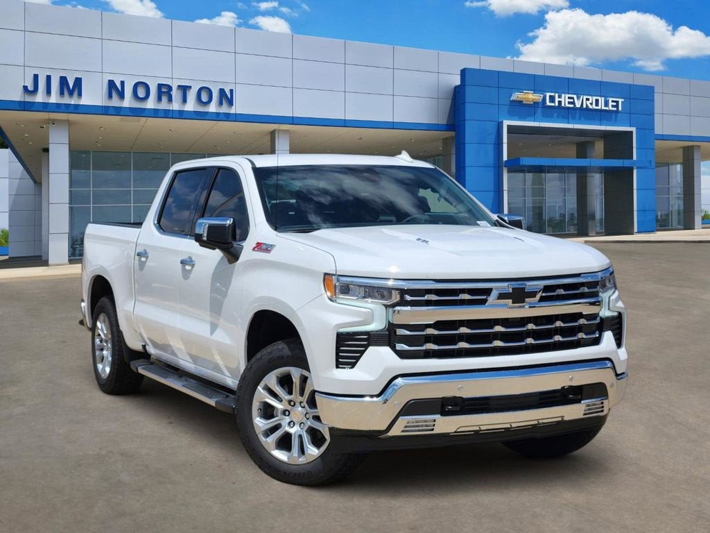 2026 Chevrolet Silverado 1500 LTZ in Summit White — front three-quarter view