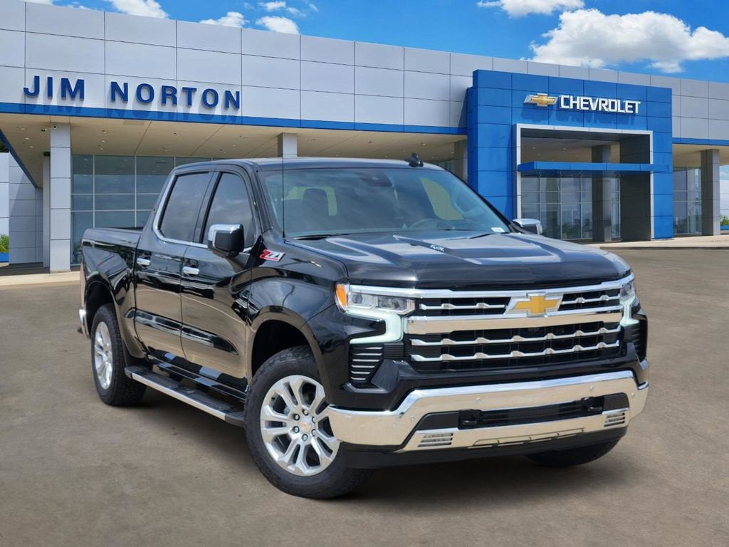 2026 Chevrolet Silverado 1500 LTZ in Black — front three-quarter view