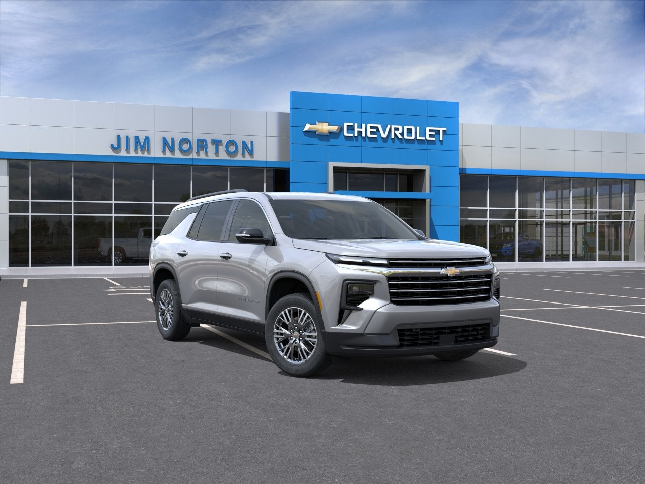 2026 Chevrolet Traverse LT in Sterling Gray Metallic — front three-quarter view