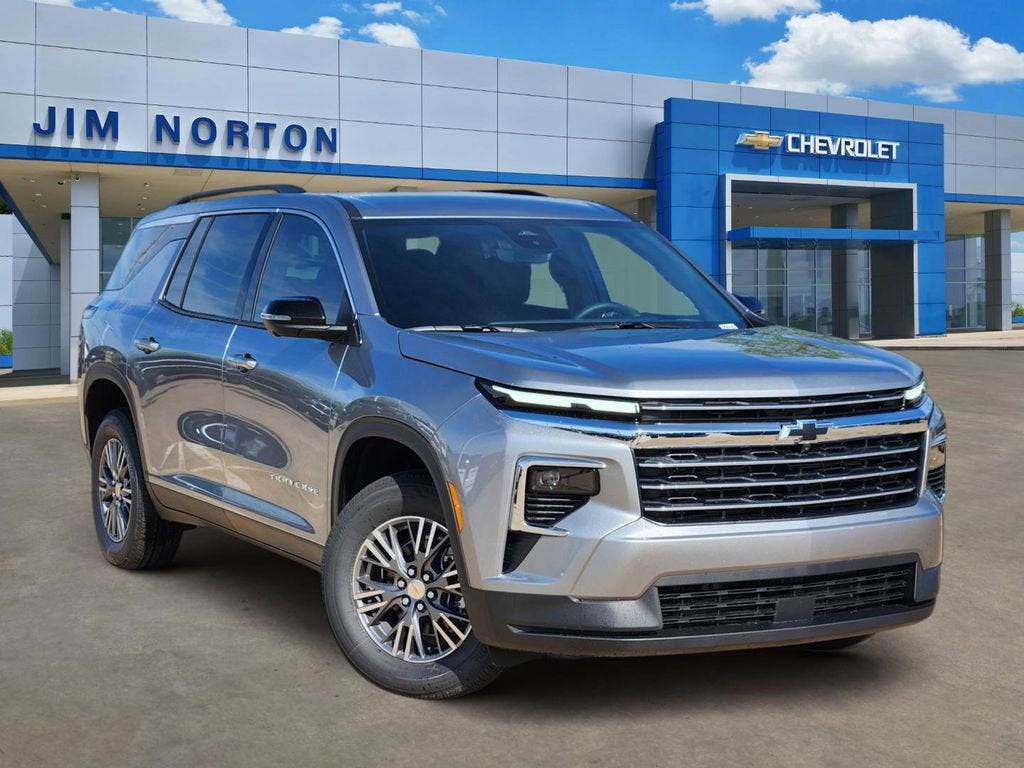 2026 Chevrolet Traverse LT in Sterling Gray Metallic — front three-quarter view