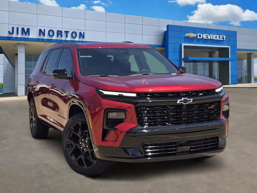 2026 Chevrolet Traverse RS in Radiant Red Tintcoat — front three-quarter view