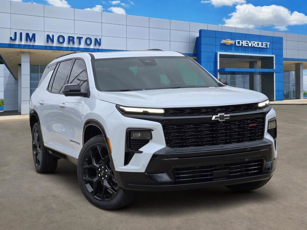 2026 Chevrolet Traverse RS in Polar White Tricoat — front three-quarter view