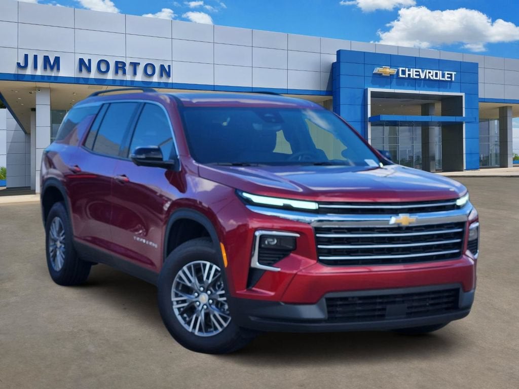 2026 Chevrolet Traverse LT in Radiant Red Tintcoat — front three-quarter view