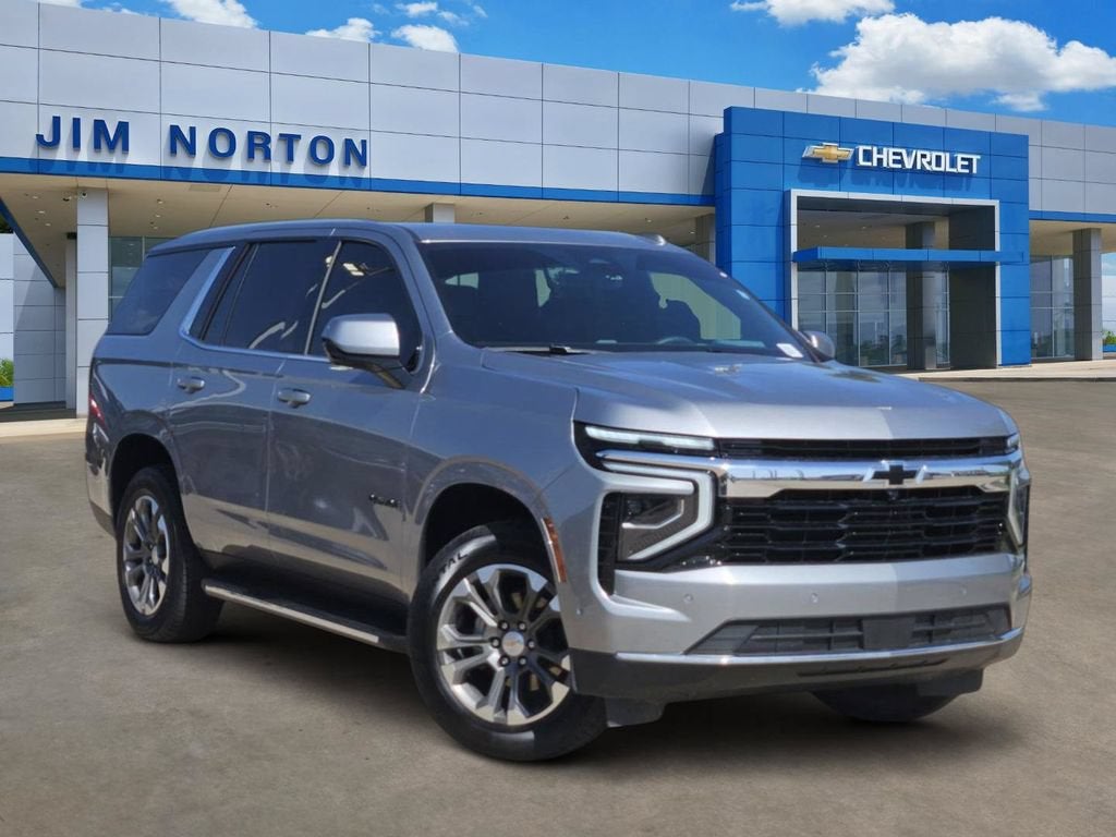 2025 Chevrolet Tahoe LS in Sterling Gray Metallic — front three-quarter view