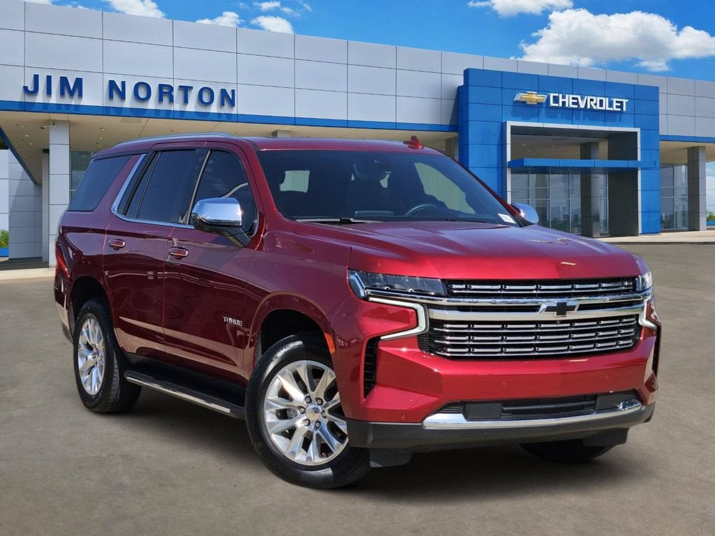 2024 Chevrolet Tahoe Premier in Radiant Red Tintcoat — front three-quarter view