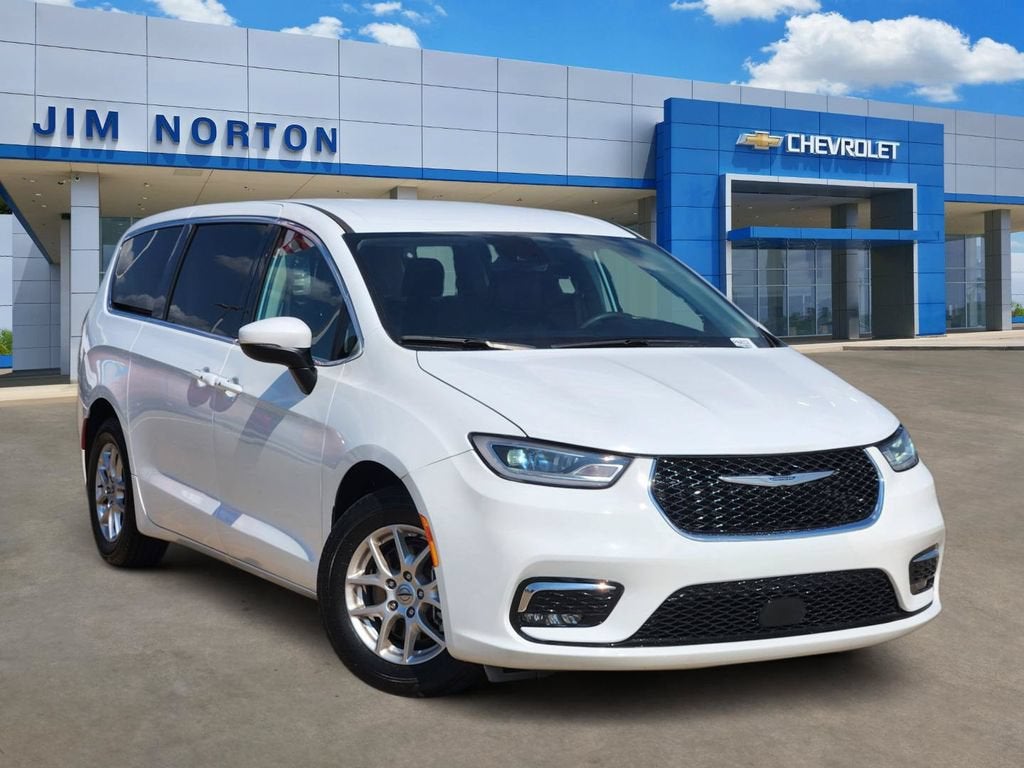 2023 Chrysler Pacifica Touring L in White — front three-quarter view
