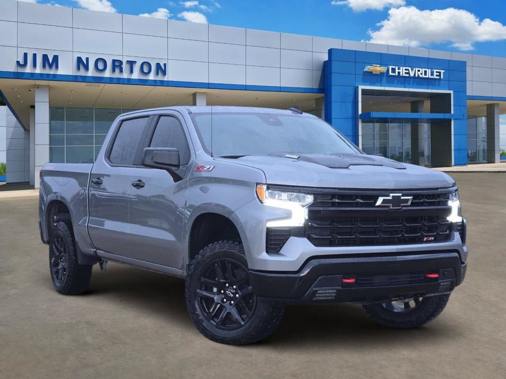 2026 Chevrolet Silverado 1500 LT Trail Boss in Sterling Gray Metallic — front three-quarter view