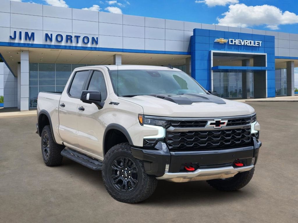 2026 Chevrolet Silverado 1500 ZR2 in White Sands — front three-quarter view