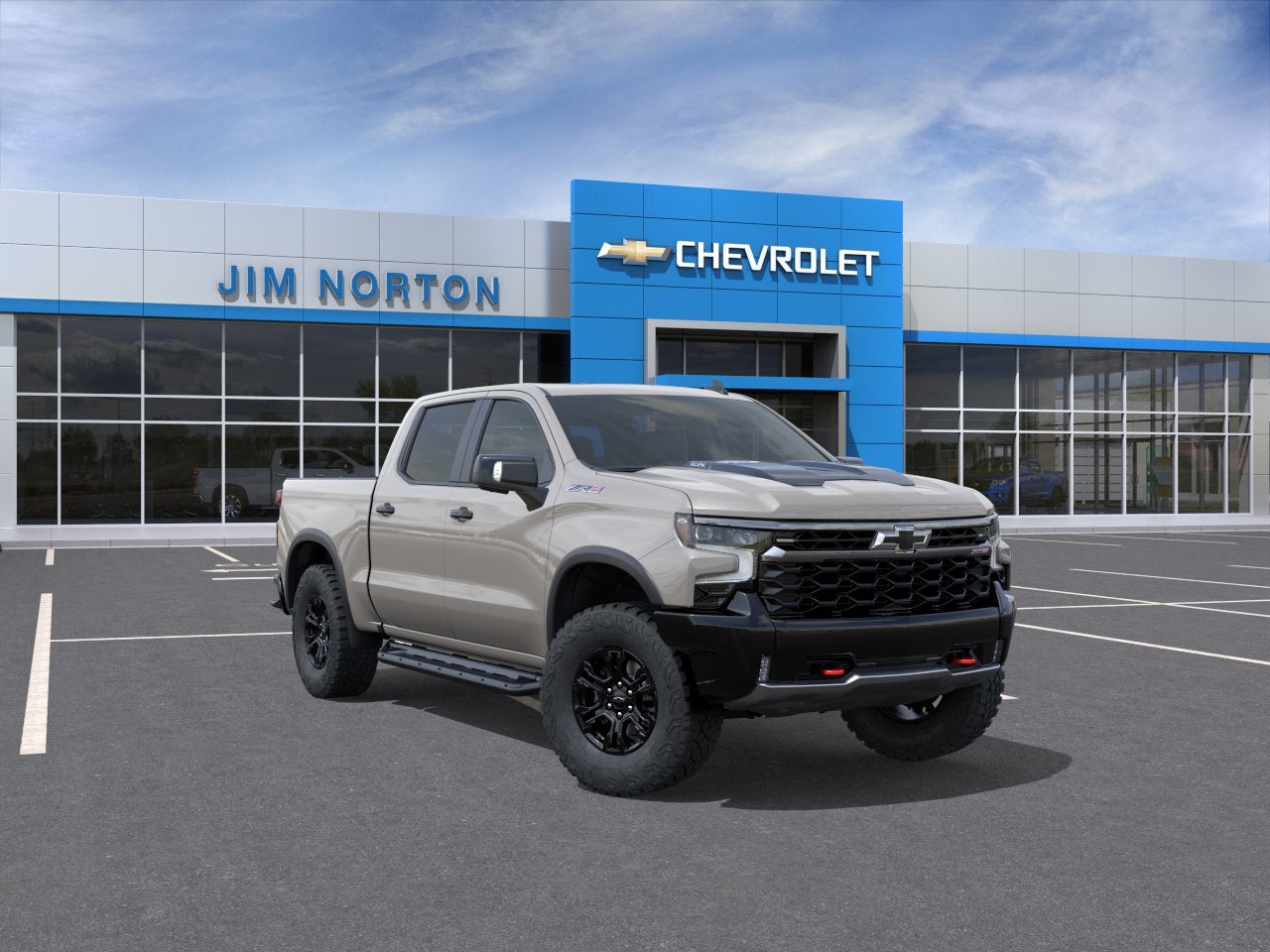 2026 Chevrolet Silverado 1500 ZR2 in White Sands — front three-quarter view