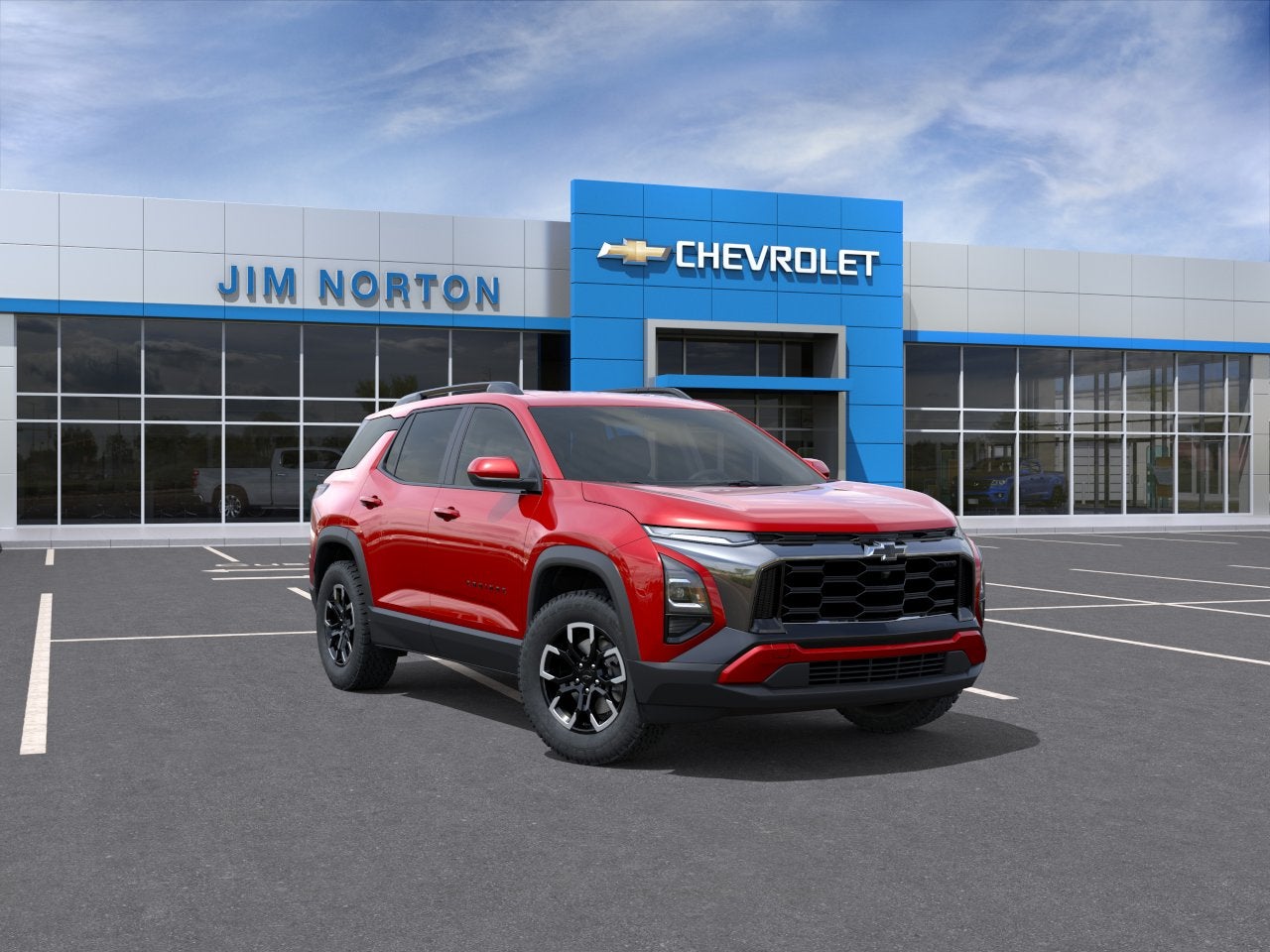 2027 Chevrolet Equinox FWD ACTIV in Radiant Red Tintcoat — front three-quarter view