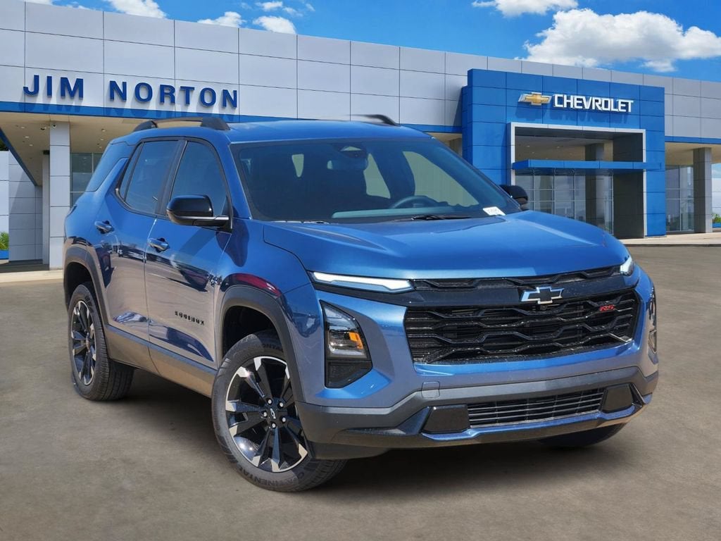 2027 Chevrolet Equinox RS in Lakeshore Blue Metallic — front three-quarter view