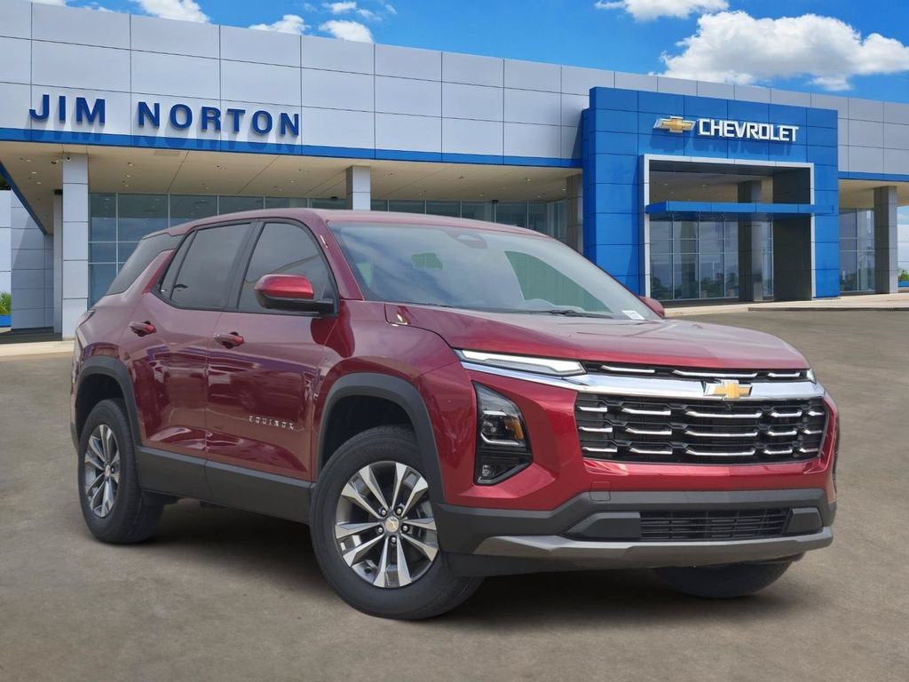 2026 Chevrolet Equinox LT in Radiant Red Tintcoat — front three-quarter view