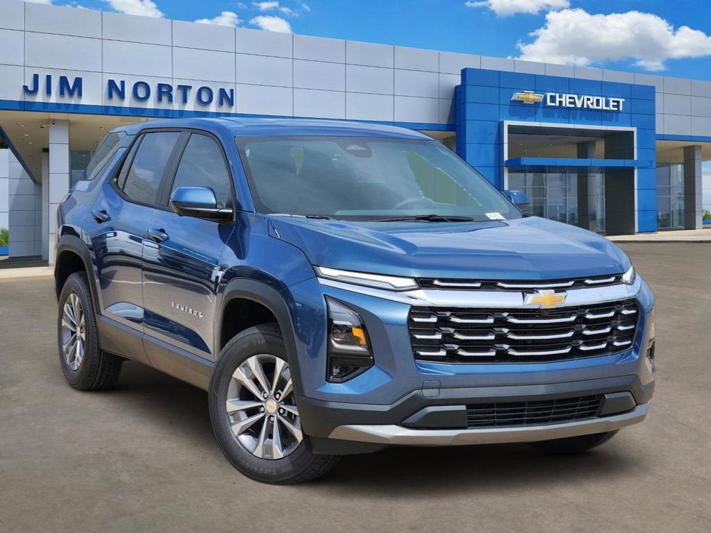 2026 Chevrolet Equinox LT in Lakeshore Blue Metallic — front three-quarter view