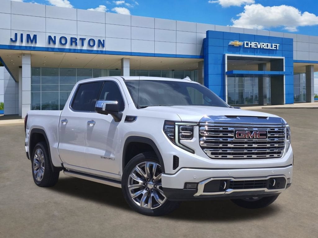 2024 GMC Sierra 1500 Denali in White Frost Tricoat — front three-quarter view