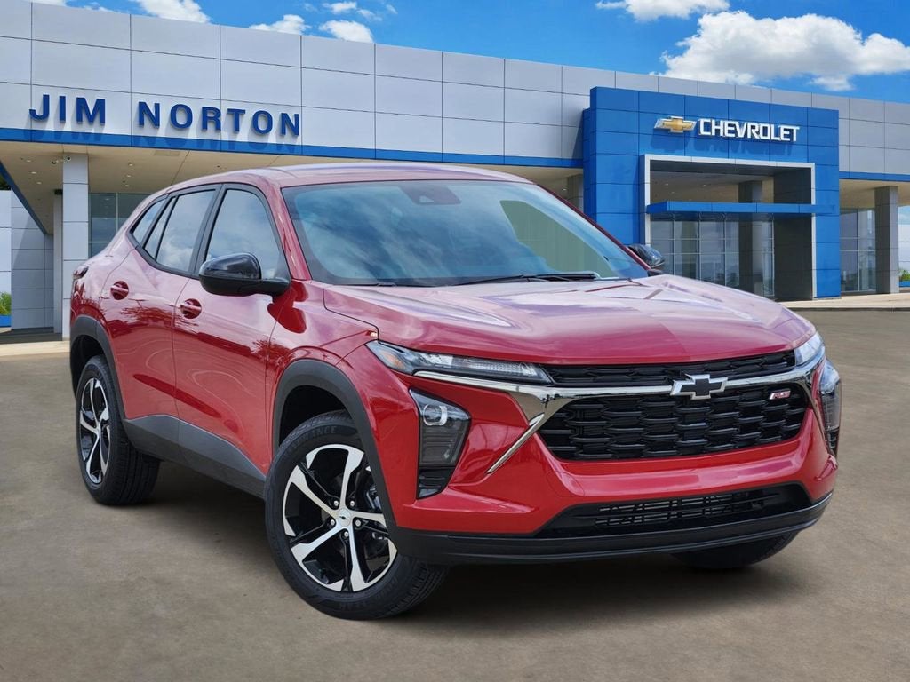 2026 Chevrolet Trax 1RS in Apex Red — front three-quarter view