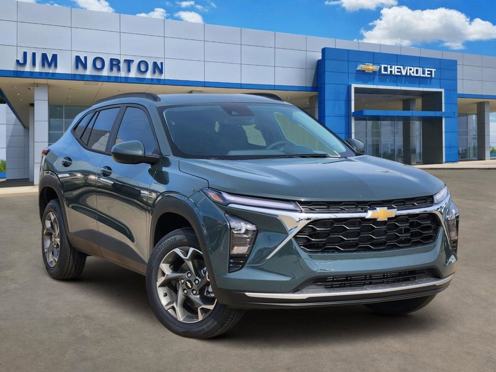 2026 Chevrolet Trax LT in Cypress Gray — front three-quarter view
