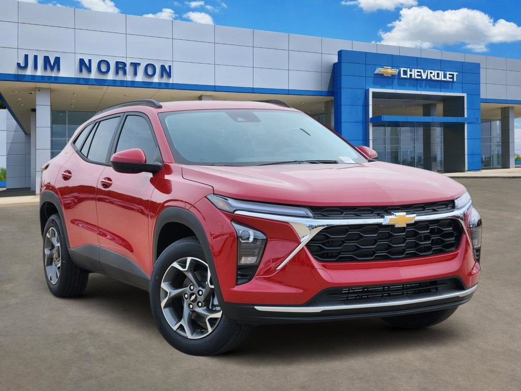 2026 Chevrolet Trax LT in Apex Red — front three-quarter view