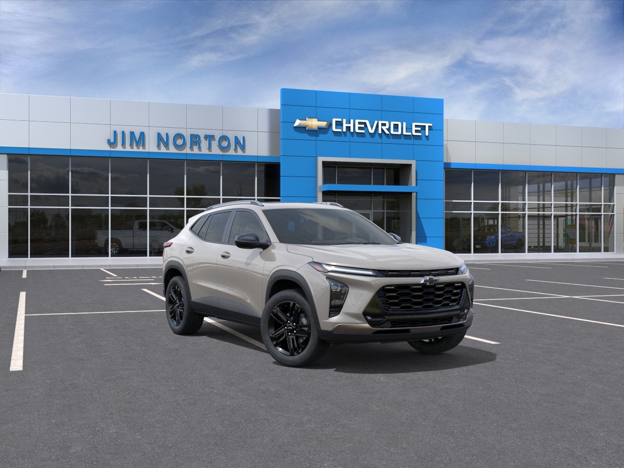 2026 Chevrolet Trax ACTIV in White Sands — front three-quarter view