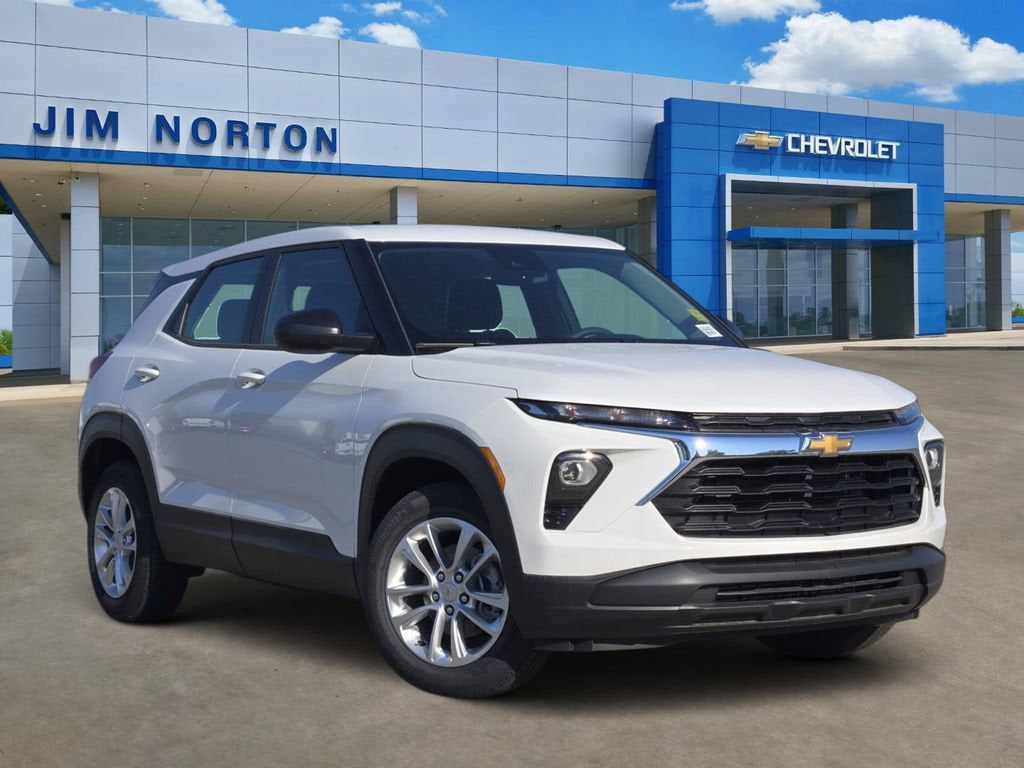 2026 Chevrolet Trailblazer LS in Summit White — front three-quarter view