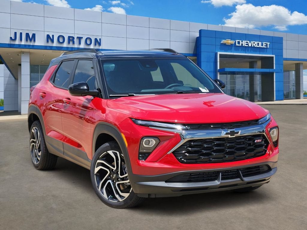 2026 Chevrolet Trailblazer RS in Apex Red — front three-quarter view